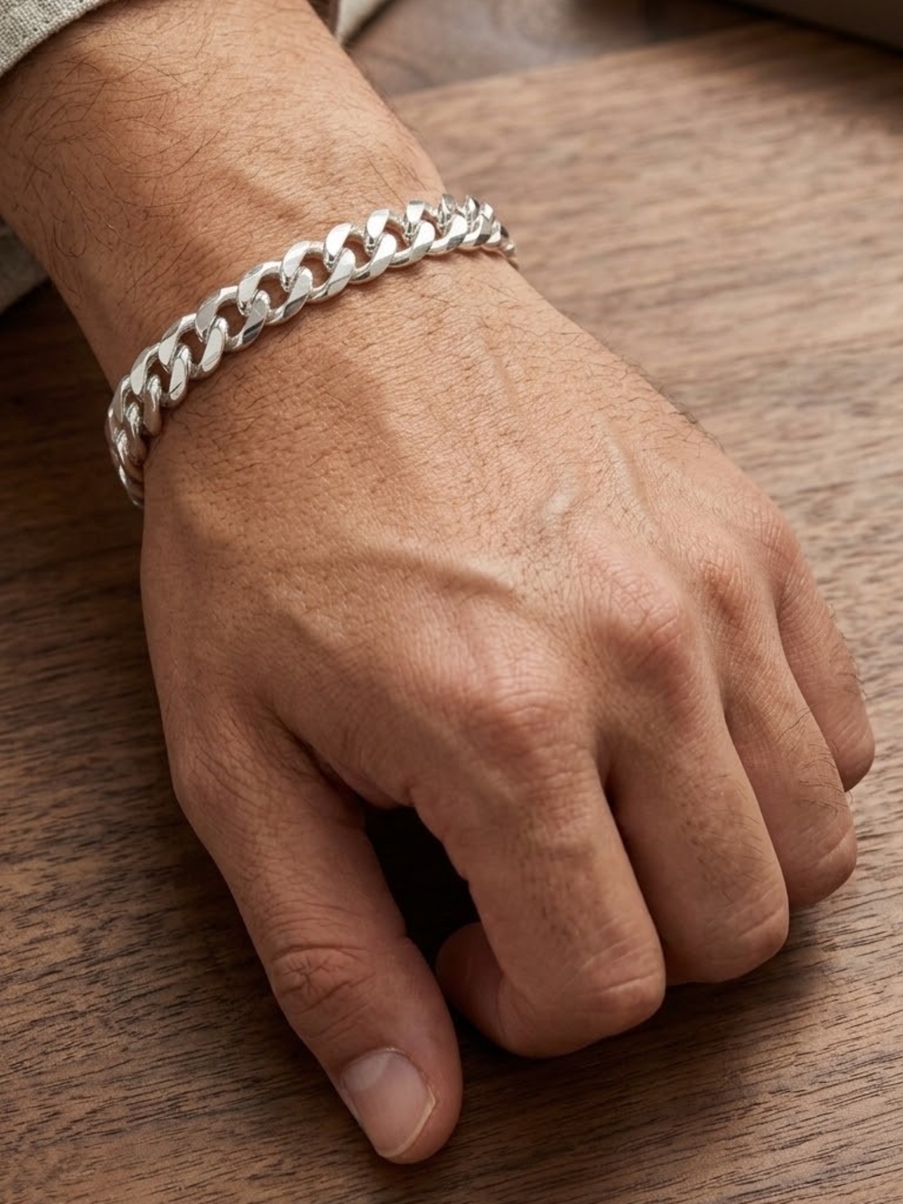 Men's 925 Cuban Link Bracelet - Polished Chain